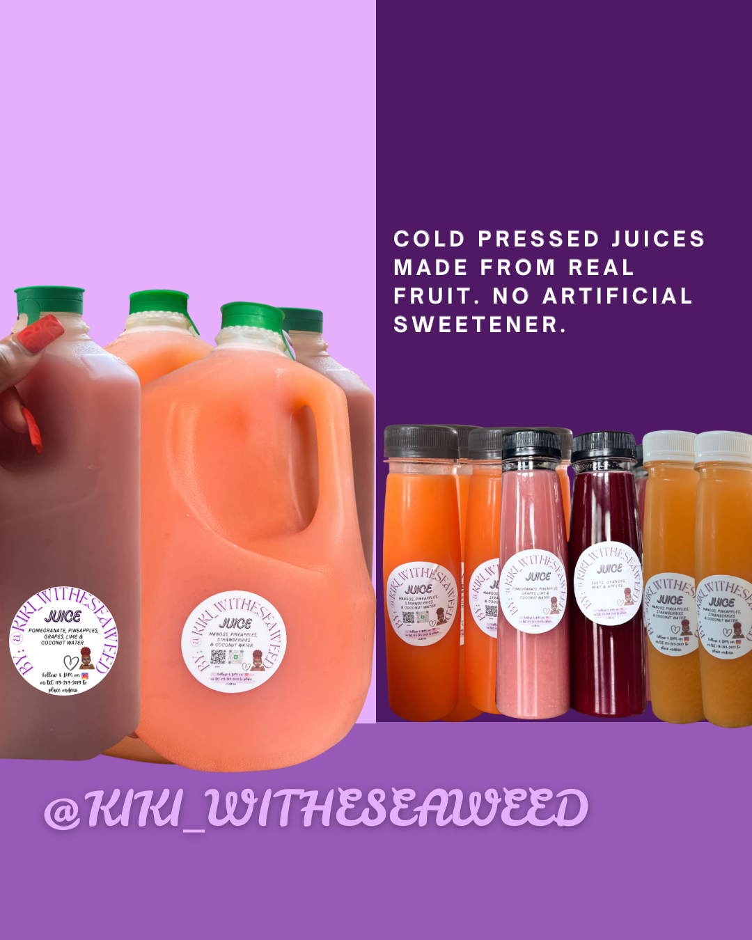 Real Fruit, Cold Pressed Juices.
